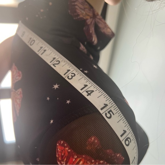 Material Girl Butterfly Printed Mesh Butterfly Bodycon Dress Size Medium - Picture 10 of 16